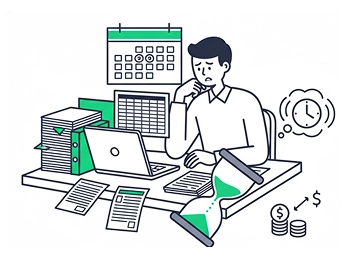 เสียเวลาเป็นวันๆ เพียงแค่ รวบรวมเวลาทำงานของ พนักงานมาทำเงินเดือน